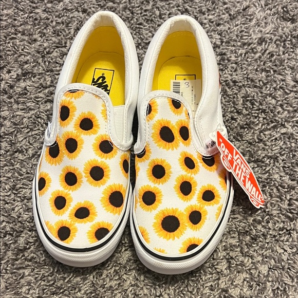 Vans Kids Sunflower Slip-On Sneakers - White and Yellow - Picture 1 of 1